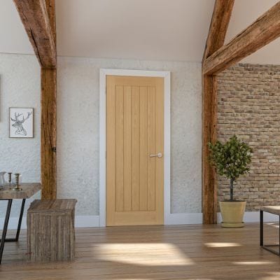 Ely Oak Unfinished Internal Fire Door FD30 - All Sizes -