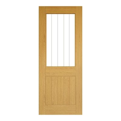 Ely Oak Prefinished 1 Glazed Half Light Panel Internal Door - All Sizes -