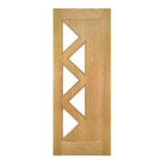 Ely Oak Prefinished 5 Glazed Light Panels Internal Door - All Sizes -