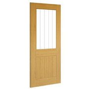 Ely Oak Unfinished 1 Half Glazed Light Panel Internal Door - All Sizes -