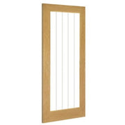 Ely Oak Unfinished 1 Glazed Light Panel Internal Door - All Sizes -