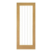 Ely Oak Unfinished 1 Glazed Light Panel Internal Door - All Sizes -