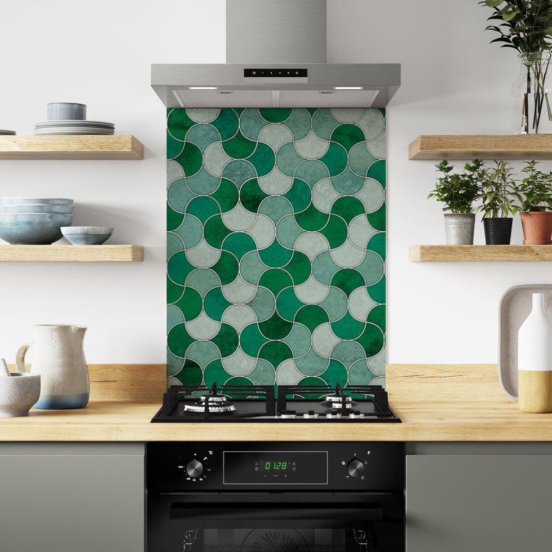 Bushboard Alloy Emerald Scallop Aluminium Feature Kitchen Splashback