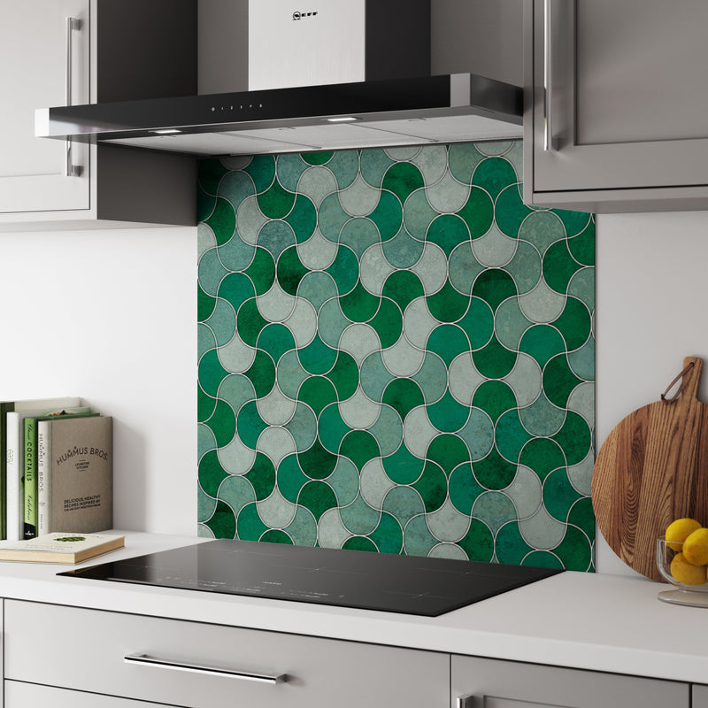 Bushboard Alloy Emerald Scallop Aluminium Feature Kitchen Splashback