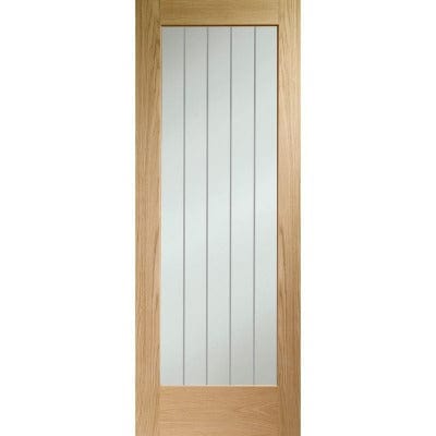 Internal Oak Pre-finished Suffolk P10 (Clear Etched Glass) - All Sizes - Hardware > Building Materials > Doors Doors