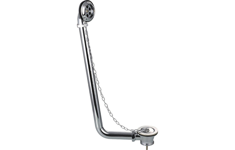 Exposed Bath Plug & Chain Waste - Chrome -