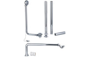 Exposed Bath Plug & Chain Waste With Pipe Shrouds - Chrome -