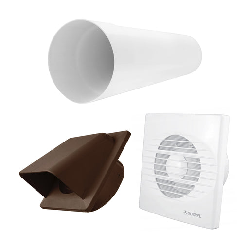 Through Wall Ventilation Kit RICO Standard Fan with Brown External Vent - OTHER
