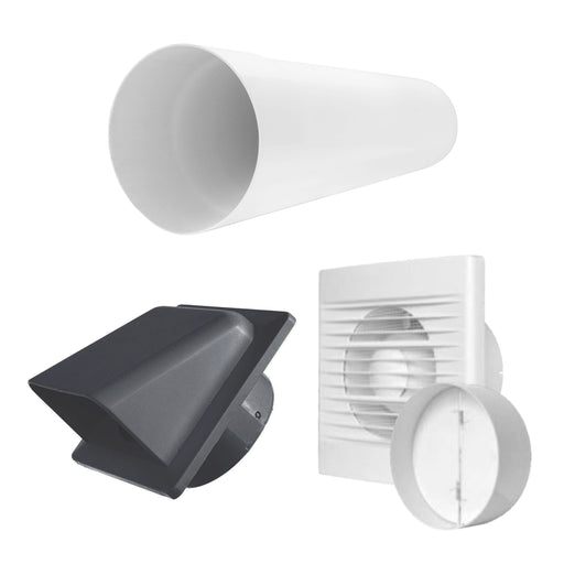Through Wall Ventilation Kit - STYL Fan with Timer/Humidistat and Graphite External Vent - OTHER
