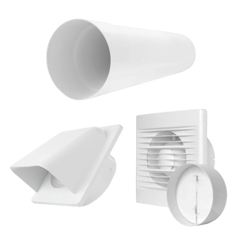 Through Wall Ventilation Kit - STYL Fan with Timer and White External Vent - OTHER