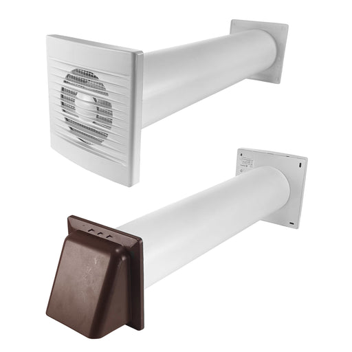 Through Wall Ventilation Kit – STYL Fan with Timer/Humidistat and Brown External Vent - OTHER