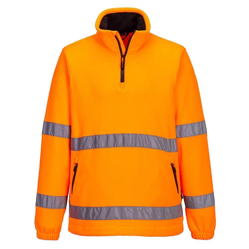 PORTWEST F302 HI-VIZ 1/2 ZIP FLEECE - HI-VIS SWEATSHIRTS & HOODIES