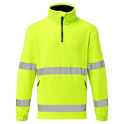 PORTWEST F302 HI-VIZ 1/2 ZIP FLEECE - HI-VIS SWEATSHIRTS & HOODIES