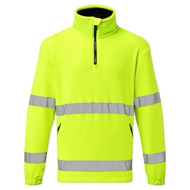 PORTWEST F302 HI-VIZ 1/2 ZIP FLEECE - HI-VIS SWEATSHIRTS & HOODIES