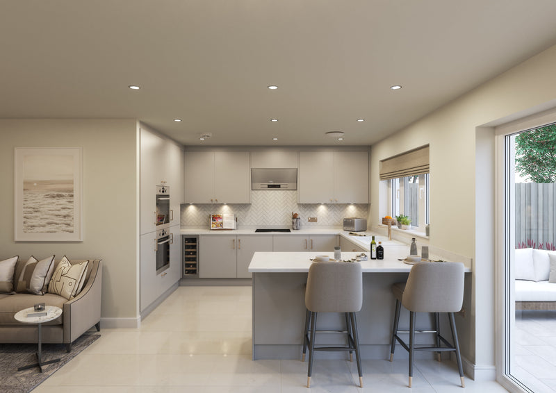 Fenton Painted (Laser Edged) Slab Dove Grey- Replacement Kitchen Doors (450mm High) - Hardware > Hardware Accessories > Cabinet Hardware > Cabinet Doors