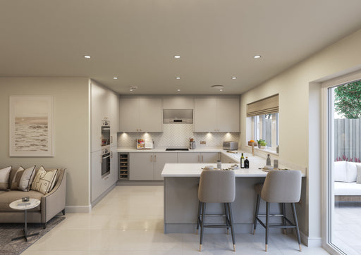 Fenton Painted (Laser Edged) Slab Dove Grey- Replacement Kitchen Doors (980mm High) - Hardware > Hardware Accessories > Cabinet Hardware > Cabinet Doors