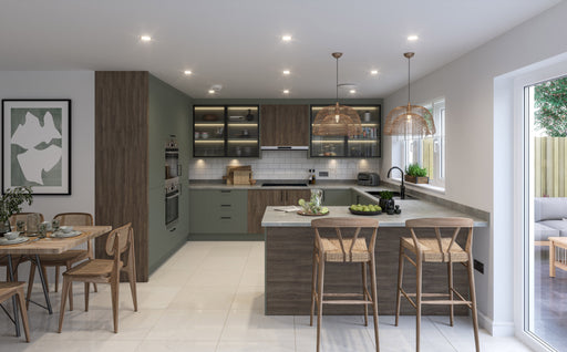 Fenton Painted (Laser Edged) Slab Reed Green- Replacement Kitchen Doors (Trims & Accessories) - Hardware > Hardware Accessories > Cabinet Hardware > Cabinet Doors