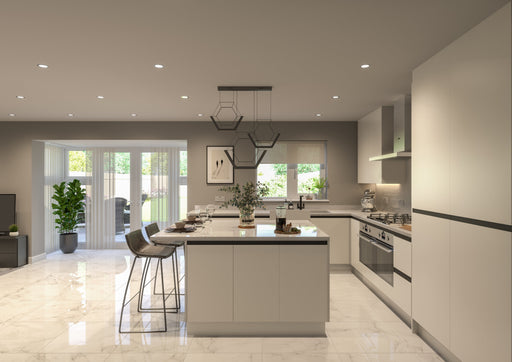 Fenton Painted (Laser Edged) Slab White- Replacement Kitchen Door/Drawer Front (283mm High) - Hardware > Hardware Accessories > Cabinet Hardware > Cabinet Doors