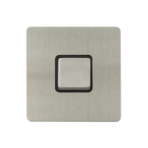 Caradok - The Ultra Flat - Brushed Chrome - FN021DME - 3 Pole Fan Isolator Switch Brushed Chrome, Black Insert - Hardware > Power & Electrical Supplies > Power Outlets & Sockets > Wall Outlets Caradok - The Ultra Flat - Brushed Steel