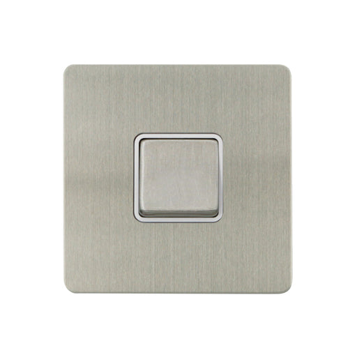 Caradok - The Ultra Flat - Brushed Chrome - FN021DMF - 3 Pole Fan Isolator Switch Brushed Chrome, White Insert - Hardware > Power & Electrical Supplies > Power Outlets & Sockets > Wall Outlets Caradok - The Ultra Flat - Brushed Steel