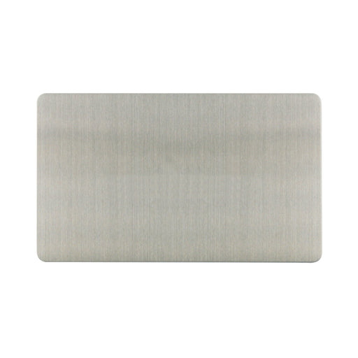 Caradok - The Ultra Flat - Brushed Chrome - FN072D - 2G Blank Plate Brushed Chrome - Hardware > Power & Electrical Supplies > Power Outlets & Sockets > Wall Outlets Caradok - The Ultra Flat - Brushed Steel