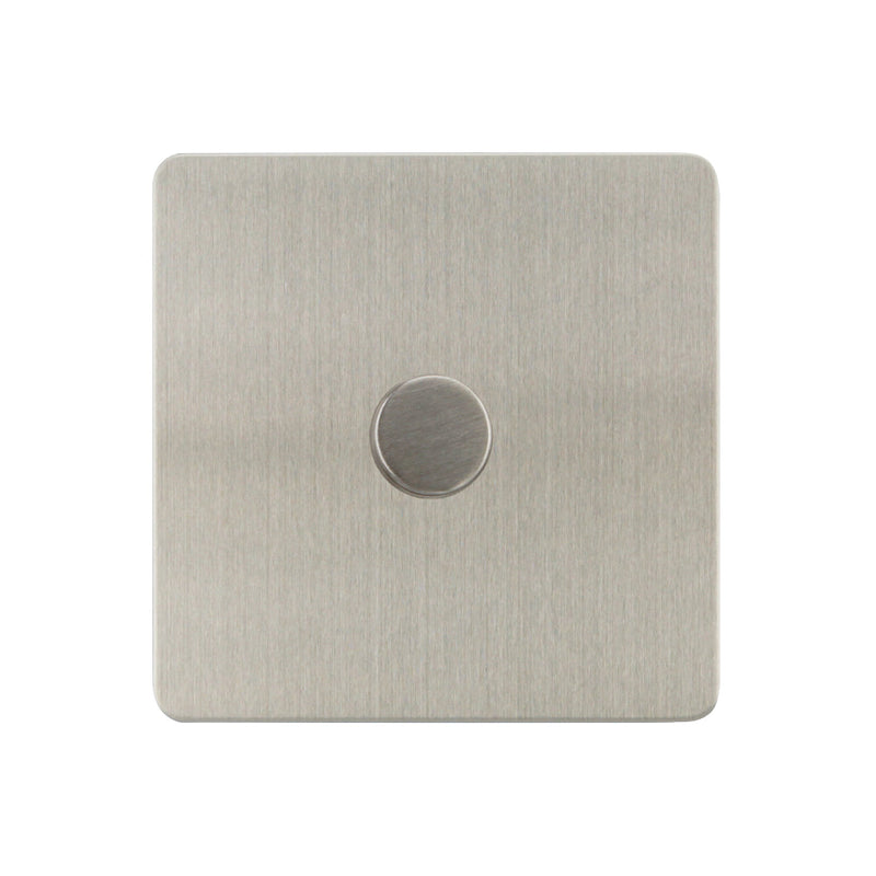 Caradok - The Ultra Flat - Brushed Chrome - FN151D - 500W 1G 2Way Incandescent Dimmer Brushed Chrome - Hardware > Power & Electrical Supplies > Power Outlets & Sockets > Wall Outlets Caradok - The Ultra Flat - Brushed Steel