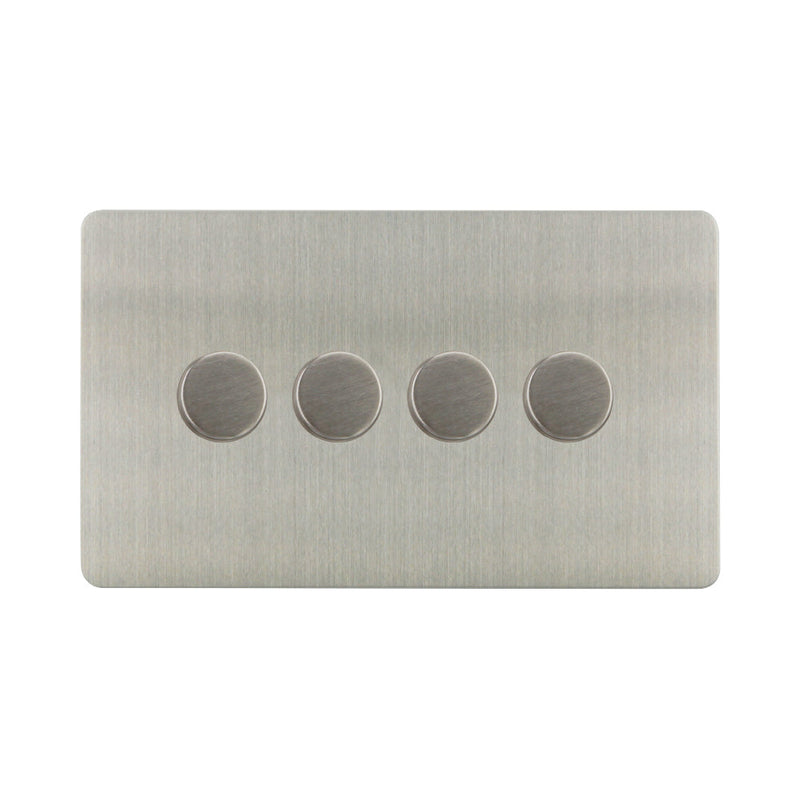 Caradok - The Ultra Flat - Brushed Chrome - FN157D - 500W 4G 2Way Incandescent Dimmer Brushed Chrome - Hardware > Power & Electrical Supplies > Power Outlets & Sockets > Wall Outlets Caradok - The Ultra Flat - Brushed Steel