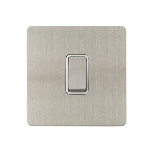Caradok - The Ultra Flat - Brushed Chrome - FN202DMF - 20A DP Switch Brushed Chrome, White Insert - Hardware > Power & Electrical Supplies > Power Outlets & Sockets > Wall Outlets Caradok - The Ultra Flat - Brushed Steel