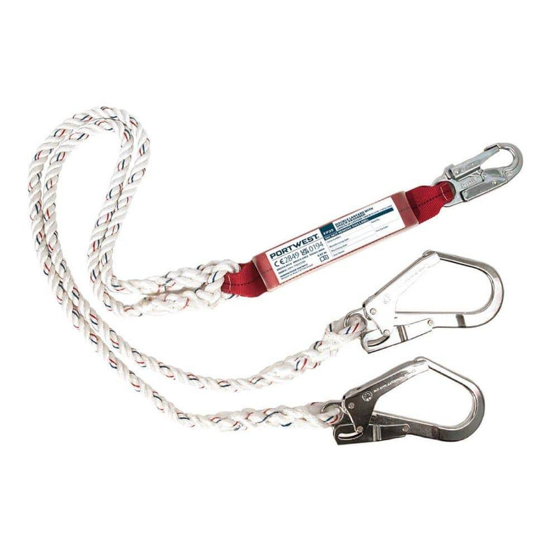 Portwest FP25 Double 1.8m Lanyard With Shock Absorber - MISCELLANEOUS
