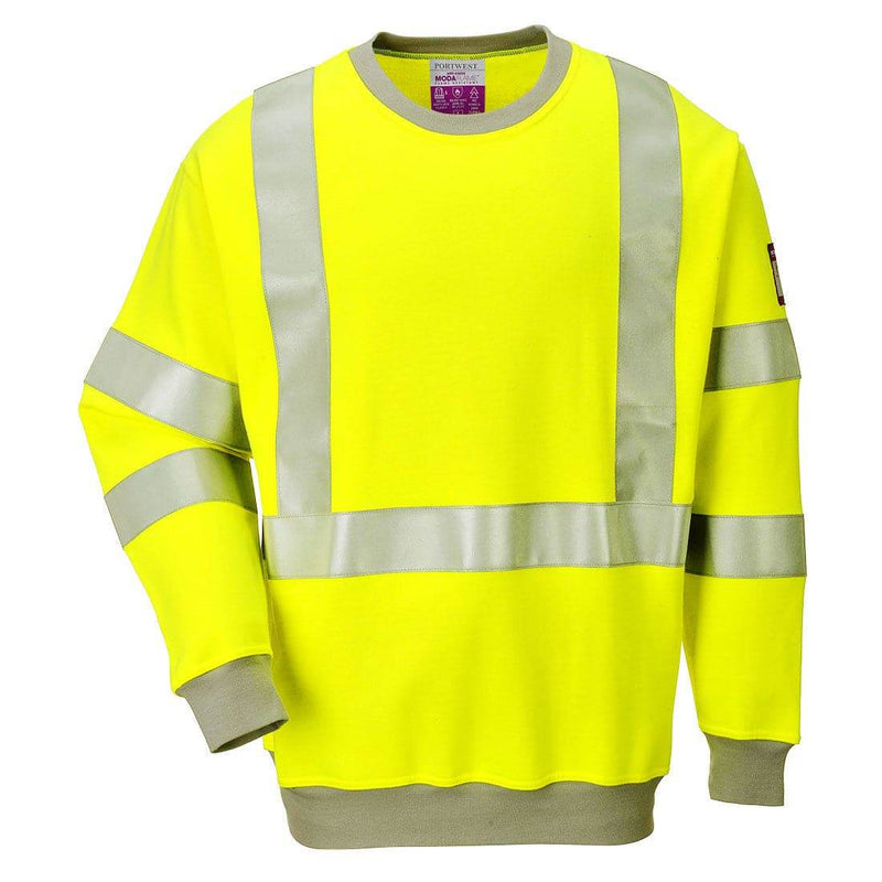 Portwest FR72 Flame Resistant Anti-Static Hi-Vis Sweatshirt - FLAME RETARDANT SHIRTS