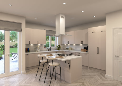 Fenton Painted (Laser Edged) Slab Cashmere- Replacement Kitchen Doors (980mm High) - Hardware > Hardware Accessories > Cabinet Hardware > Cabinet Doors