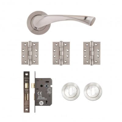 Fortuna Satin Finish Mortice Door Handle Kit -