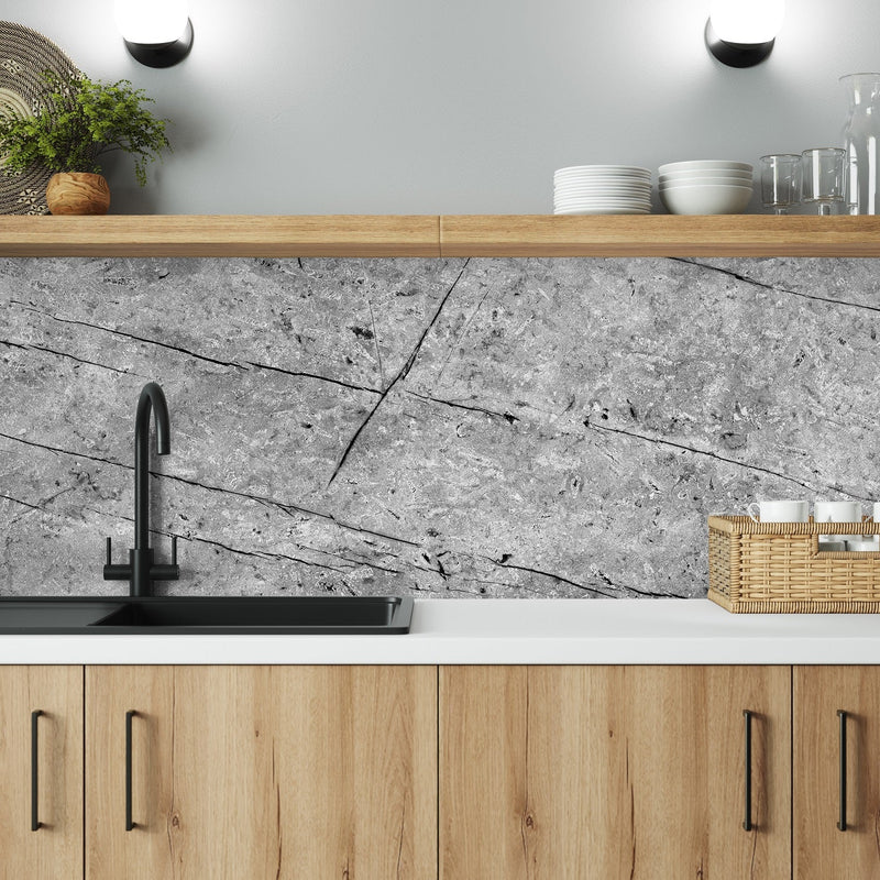 Bushboard Alloy Fossil Marble Aluminium Feature Kitchen Splashback