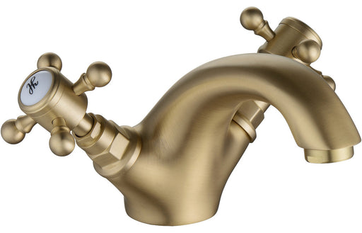 Foxhole Basin Mixer & Pop Up Waste - Brushed Brass -