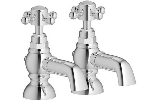 Foxhole Bath Pillar Taps - Chrome -