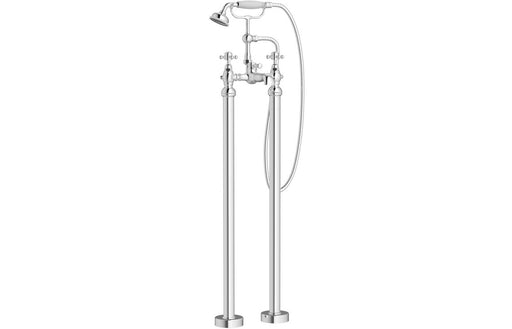 Foxhole Floor Standing Bath/Shower Mixer & Shower Kit - Chrome -