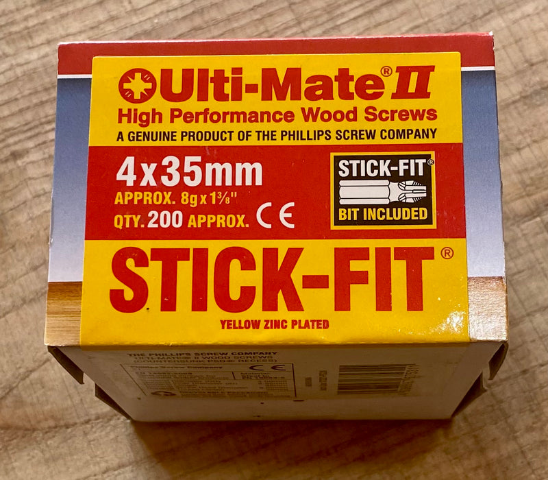 ULTI-MATE Stick Fit 4x35mm Screws - Qty 200 - £5.50 Inc Vat