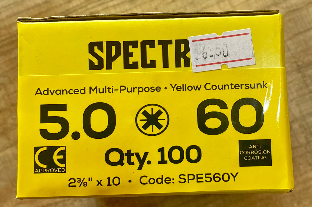 Spectre 5mm x 60mm Screws - Qty 100 - £6.50 Inc Vat