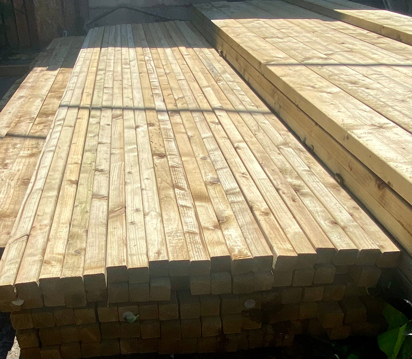 BULK BUY - Pack Of 25 x C24 50x47mm (2x2) 3.6m Structural Grade Treated Timber 💥£120💥