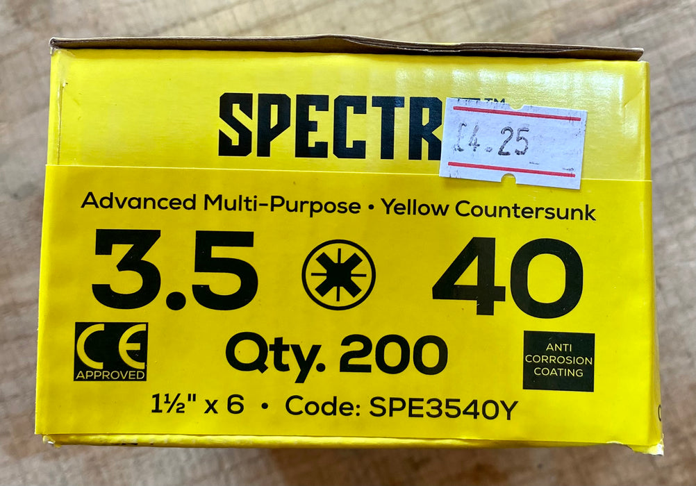 Spectre 3.5mm x 40mm Screws - Qty 200 - £4.25 Inc Vat