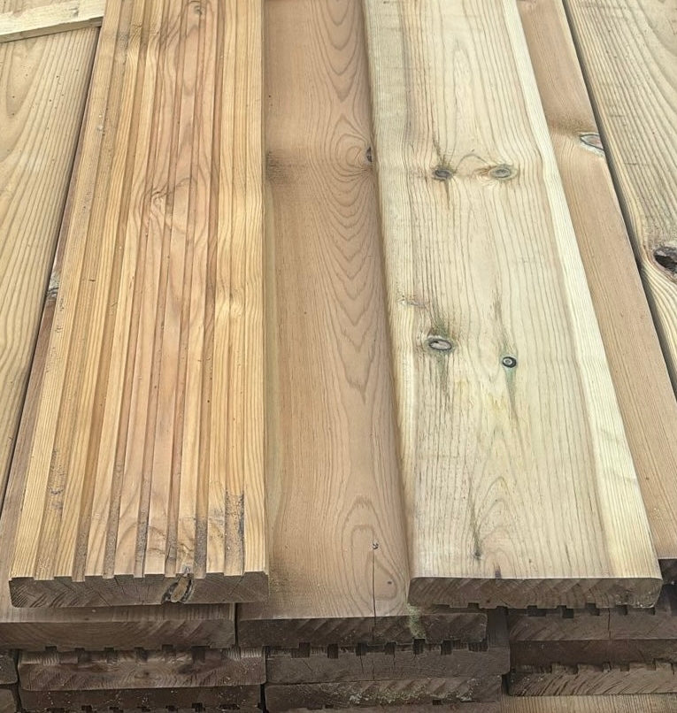 Treated Double Sided Decking 145 x 28 x 3600mm - £12 Inc Vat - Home & Garden > Lawn & Garden > Gardening Treated Double Sided Deck Boards