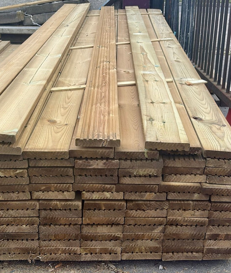 Treated Double Sided Decking 145 x 28 x 3600mm - £12 Inc Vat - Home & Garden > Lawn & Garden > Gardening Treated Double Sided Deck Boards