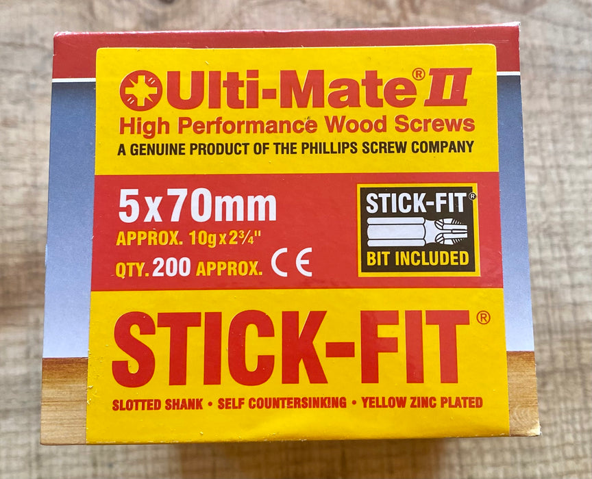 ULTI-MATE Stick Fit 5x70mm Screws - Qty 200 - £14 Inc Vat