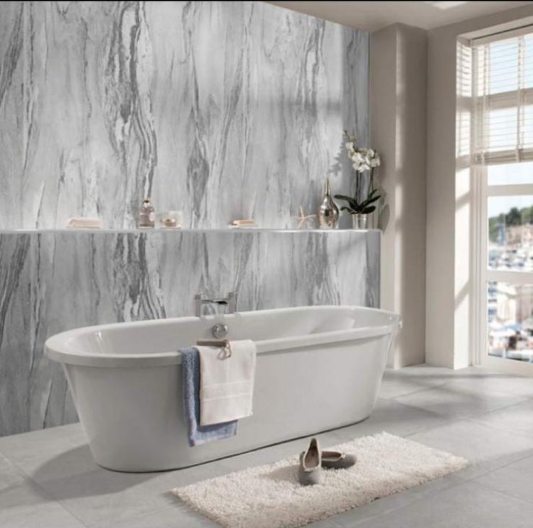 Volterra Smooth Showerwall Laminate Sheets, 2440x1220mm (0.7mm Formica) - £19.99 Per Sheet Inc Vat - 💥 Splashback 💥 - Hardware > Plumbing > Plumbing Fixtures > Bathroom Suites Kitchen Worktop