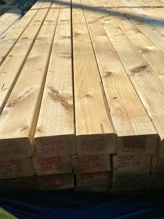 🆑 Clearance Sale 🆑 BULK BUY - Pack Of 25 x C24 75x47mm x 3.6m  (3X2) Structural Grade Treated Timber 💥£160💥