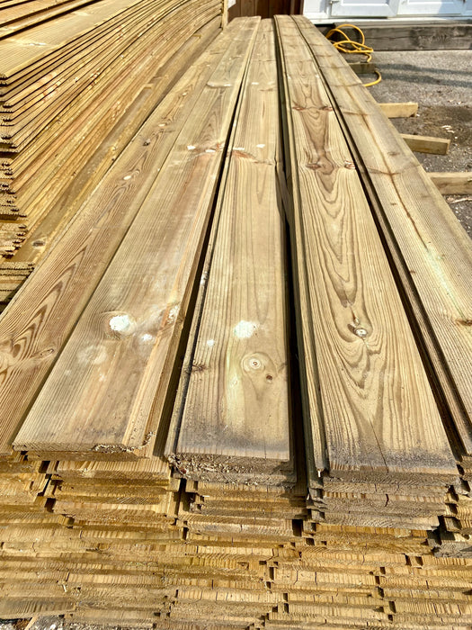 🎈End Of Line Clearance Sale🎈Pressure Treated TGV Cladding - 120mm x 12mm-  4.8m - £7 per length Inc vat