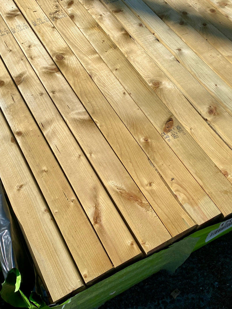 🆑 Clearance Sale 🆑 BULK BUY - Pack Of 25 x C24 75x47mm x 3.6m (3X2) Structural Grade Treated Timber 💥£160💥 - Hardware > Building Materials > Lumber & Sheet Stock C24 Structural Grade Treated Timber