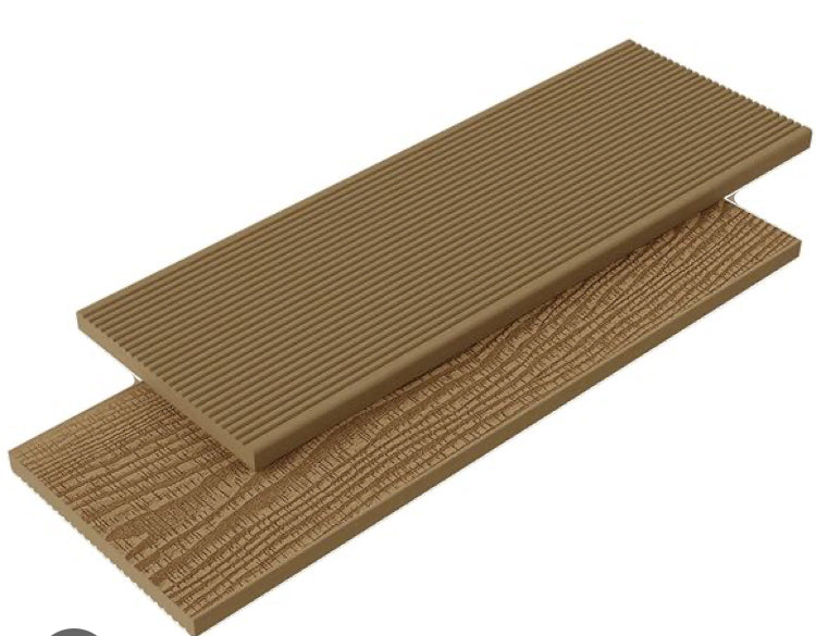 BULK BUY Pack Of 34 x 3m ALLUR COMPOSITE CARAMEL DUAL FACED FASCIA BOARD, CLADDING, DECKING 140mm X 12mm - £395 Inc Vat