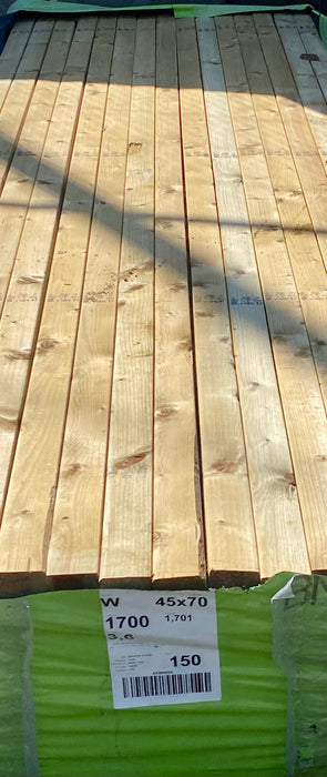 🆑 Clearance Sale 🆑 BULK BUY - Pack Of 25 x C24 75x47mm x 3.6m  (3X2) Structural Grade Treated Timber 💥£160💥