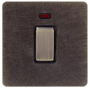 Caradok Screwless Antique Brass 20A Double Pole Switch - 1 Gang - The Georgian - Caradok - Georgian - Antique Brass